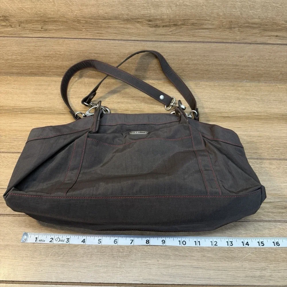 Baggallini Hampton Shoulder Bag Satchel Travel Tote Wristlet Brown Red